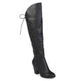 thumbnail image 1 of Women's Distressed Faux Leather Faux Lace-up Over-the-knee Boots, 1 of 9