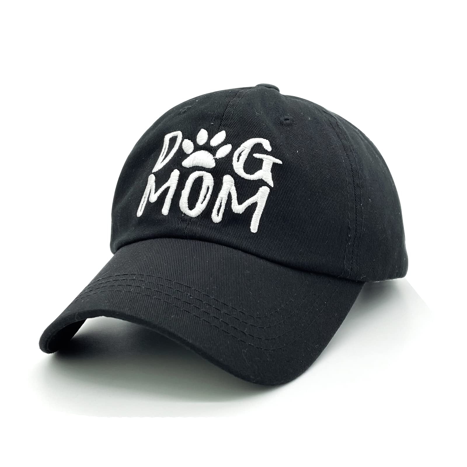 Women's Dog Mom Hat, Adjustable Embroidered Denim Baseball Cap