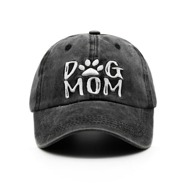 Women's Dog Mom Hat, Washed Adjustable Embroidered Denim Baseball Cap