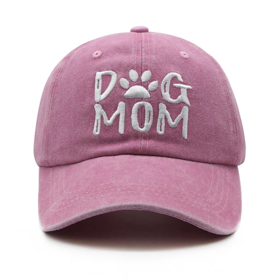 Women's Dog Mom Hat, Washed Adjustable Embroidered Denim Baseball Cap