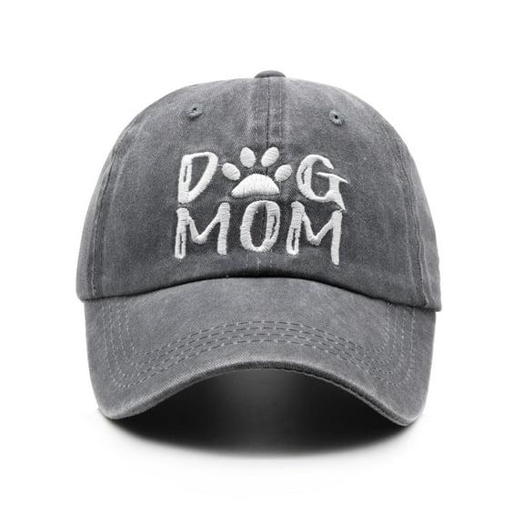 Women's Dog Mom Hat, Washed Adjustable Embroidered Denim Baseball Cap
