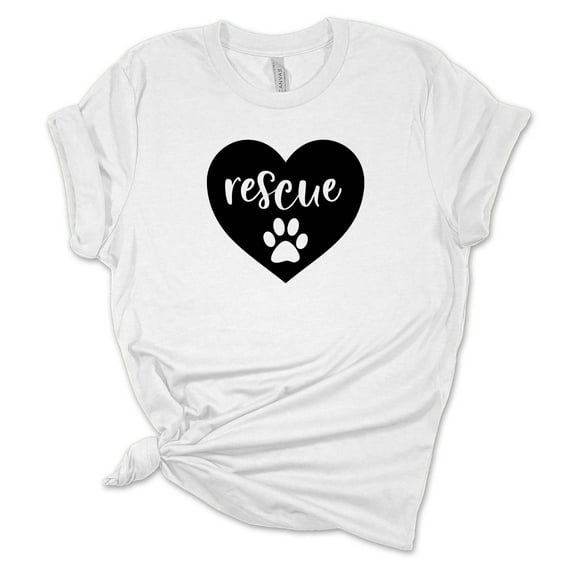 Women's Dog Rescue Heart T-Shirt