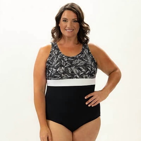 Dolfin Aquashape Women's Wanderlust Color Block Moderate Scoop Back One Piece Swimsuit