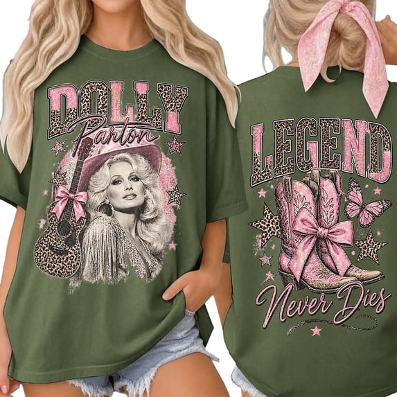 Women's Dolly Shirts Parton Memorial T-Shirt, Vintage Country Music Legend T-Shirt, Oversized T Shirts Short Sleeve Top Loose Fit Tshirts,XL