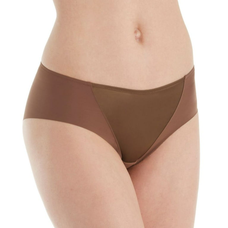Women's Dominique 420 Laser Cut Brief Panty (Chocolate L)