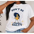 thumbnail image 1 of Women's Don't Be Salty Graphic T-Shirt Funny Rain Umbrella Girl Print Casual Short Sleeve Crewneck Cotton Tee, 1 of 8