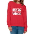 thumbnail image 1 of Women's Don't Make Me Use My Tennis Mom Voice Graphic Sweatshirt Tops White Mothering, 1 of 4