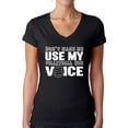 thumbnail image 1 of Women's Don't Make Me Use My Volleyball Mom Voice V-neck T-shirt White, 1 of 4