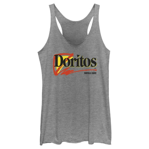 Women's Doritos 90s Logo  Racerback Tank Top Gray Heather X Small