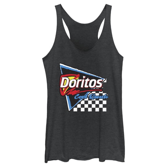 Women's Doritos Cool Ranch Retro Logo Racerback Tank Top Black Heather X Large