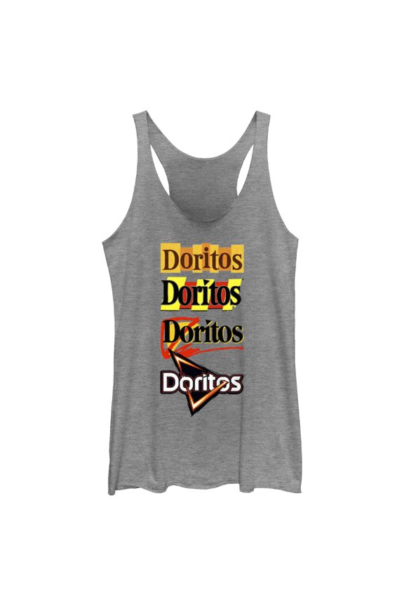 Women's Doritos Logo Evolution Racerback Tank Top Gray Heather X Large