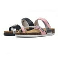 thumbnail image 1 of Women's Double Buckle Cork Sandals Comfortable Casual Flat Slide Shoes shikongkuajing, 1 of 7