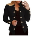 thumbnail image 1 of Women's Double Button Suit Jackets Notch Lapel Long Sleeves Open Front Blazers Work Office Casual Business Cardigans, 1 of 5