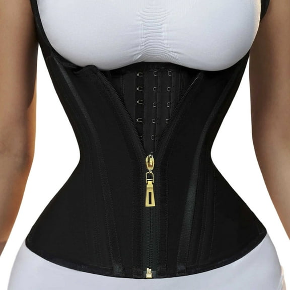 Women's Double Compression Waist Trainer Corset Adjustable Straps Steel Bone Support Zipper Hook Body Shaper Tanks Top