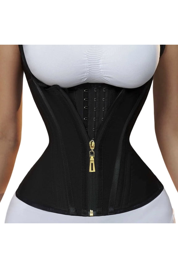 Women's Double Compression Waist Trainer Corset Adjustable Straps Steel Bone Support Zipper Hook Body Shaper Tanks Top