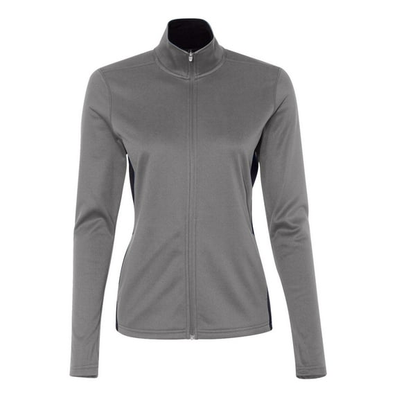Women's Double Dry Colorblock Full Zip Jacket, Grey/Black - M