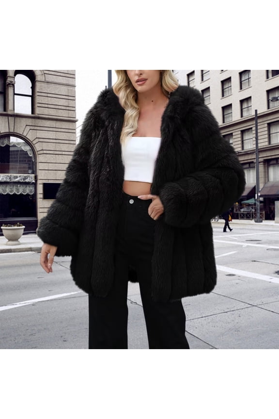 Women's Double Faced Fleece Jacket, Open Front Longline Cardigan, Oversized Plush Coat, Soft Warm Outerwear, Fall Winter Loungewear Topper, Cozy Shawl Collar Wrap Black M