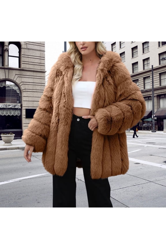 Women's Double Faced Fleece Jacket, Open Front Longline Cardigan, Oversized Plush Coat, Soft Warm Outerwear, Fall Winter Loungewear Topper, Cozy Shawl Collar Wrap Brown XXL