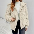 thumbnail image 1 of Women's Double Faced Fleece Jacket, Solid Color Zip Up Hoodie, Oversized Casual Coat, Winter Fall Outerwear, Fleece Lined Hooded Jacket, Warm Loungewear, Everyday Wear Beige L, 1 of 4
