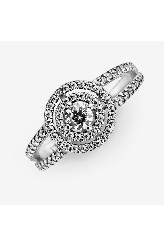 Women's Double Halo Diamond Wedding Ring, Split Shank Diamond Engagement Ring, Promise Ring For Her, 925 Sterling Silver, 2.2 Ct Simulated Diamond