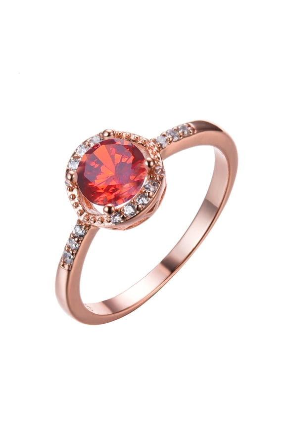 Womens Double Heart Opal Ring Rose Gold Plated Copper Unisex Ring Electroplated Fashion Jewelry Gift for Her