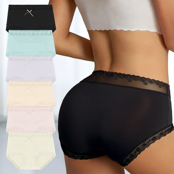 Women's Double Lace Trim Boyshort Panties With Soft Stretch Fabric And Full Coverage Fit Featuring Seamless Design Light Blue S