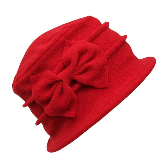 Women’s Double Layer Bucket Hat Thick Autumn Winter Warm Hat With Elegant Bow Korean And European Style