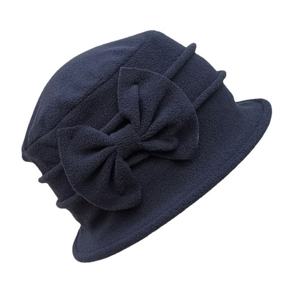 Women’s Double Layer Bucket Hat Thick Autumn Winter Warm Hat With Elegant Bow Korean And European Style