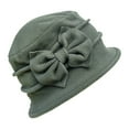 thumbnail image 1 of Women’s Double Layer Bucket Hat Thick Autumn Winter Warm Hat With Elegant Bow Korean And European Style, 1 of 3