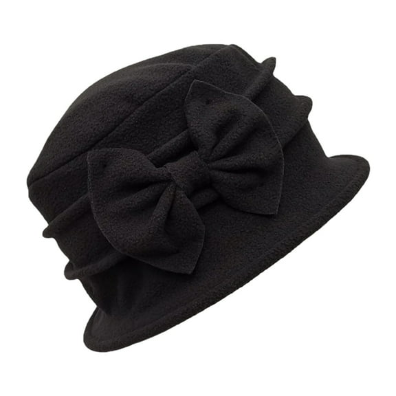Women’s Double Layer Bucket Hat Thick Autumn Winter Warm Hat With Elegant Bow Korean And European Style