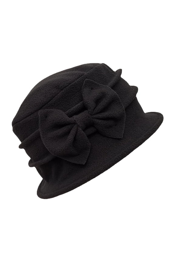 Women’s Double Layer Bucket Hat Thick Autumn Winter Warm Hat With Elegant Bow Korean And European Style