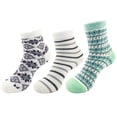 thumbnail image 1 of BambooMN Women's Double Layer Extra Thick Cozy Warm Fuzzy Comfy Cabin Socks, 3 Pairs - Assortment A, 1 of 5