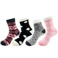 thumbnail image 1 of BambooMN Women's Double Layer Extra Thick Cozy Warm Fuzzy Comfy Cabin Socks, 4 Pairs - Assortment M, 1 of 5