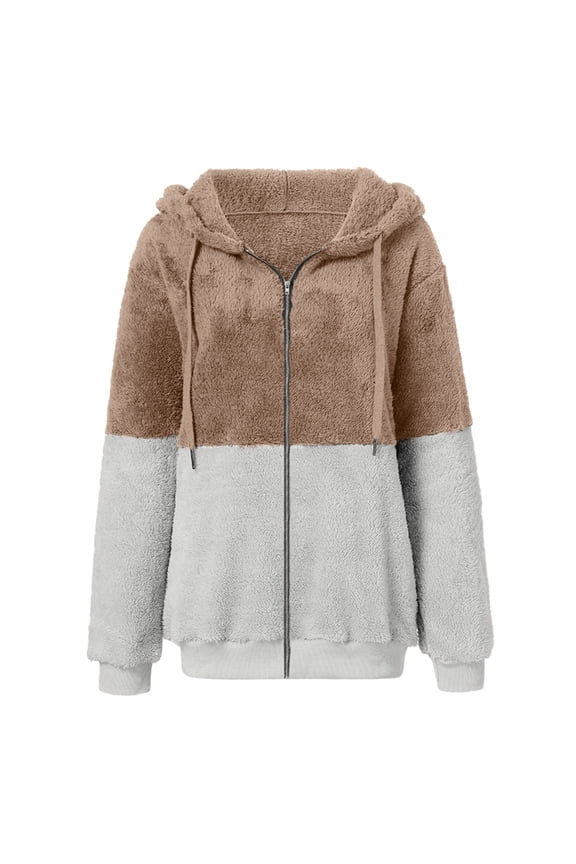 Women's Double Layer Hooded Jacket with Front Zipper and Convenient Side Pockets for Everyday Comfort