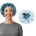 thumbnail image 1 of Women's Double Layer Reversible Silky Satin Headscarf Sleeping Bonnet Hair Wrap Cap Hat Headband, 1 of 4