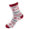 thumbnail image 1 of Women's Double Layer Thick Super Soft Cozy Warm Fuzzy Comfy Home Indoor Outdoor Cabin Sock, Style 40, 1 of 4