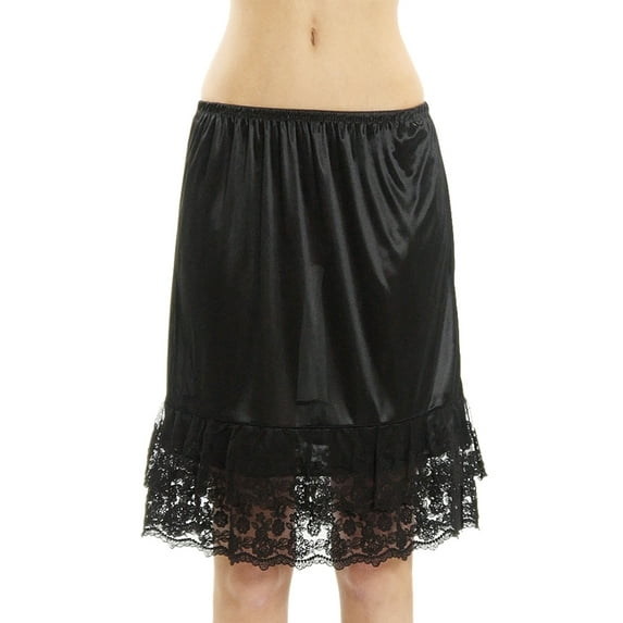 Women's Double Layered Satin Skirt Extender / Half Slip Lingerie