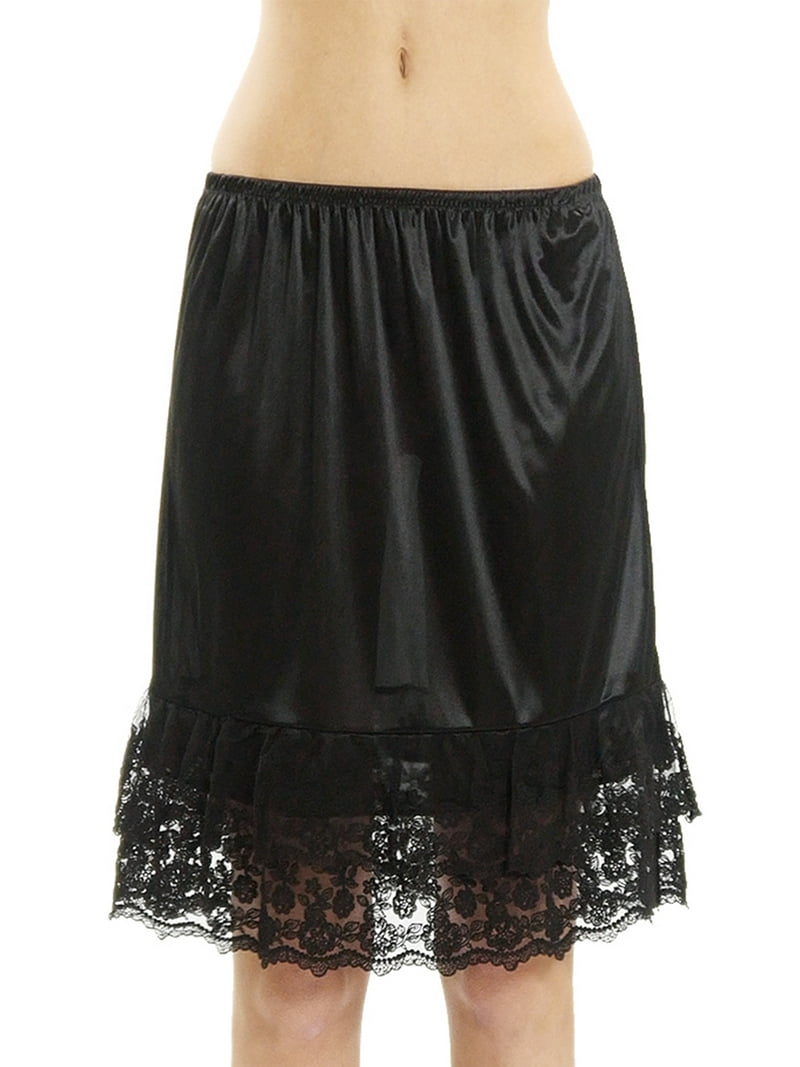Women's Double Layered Satin Skirt Extender / Half Slip Lingerie