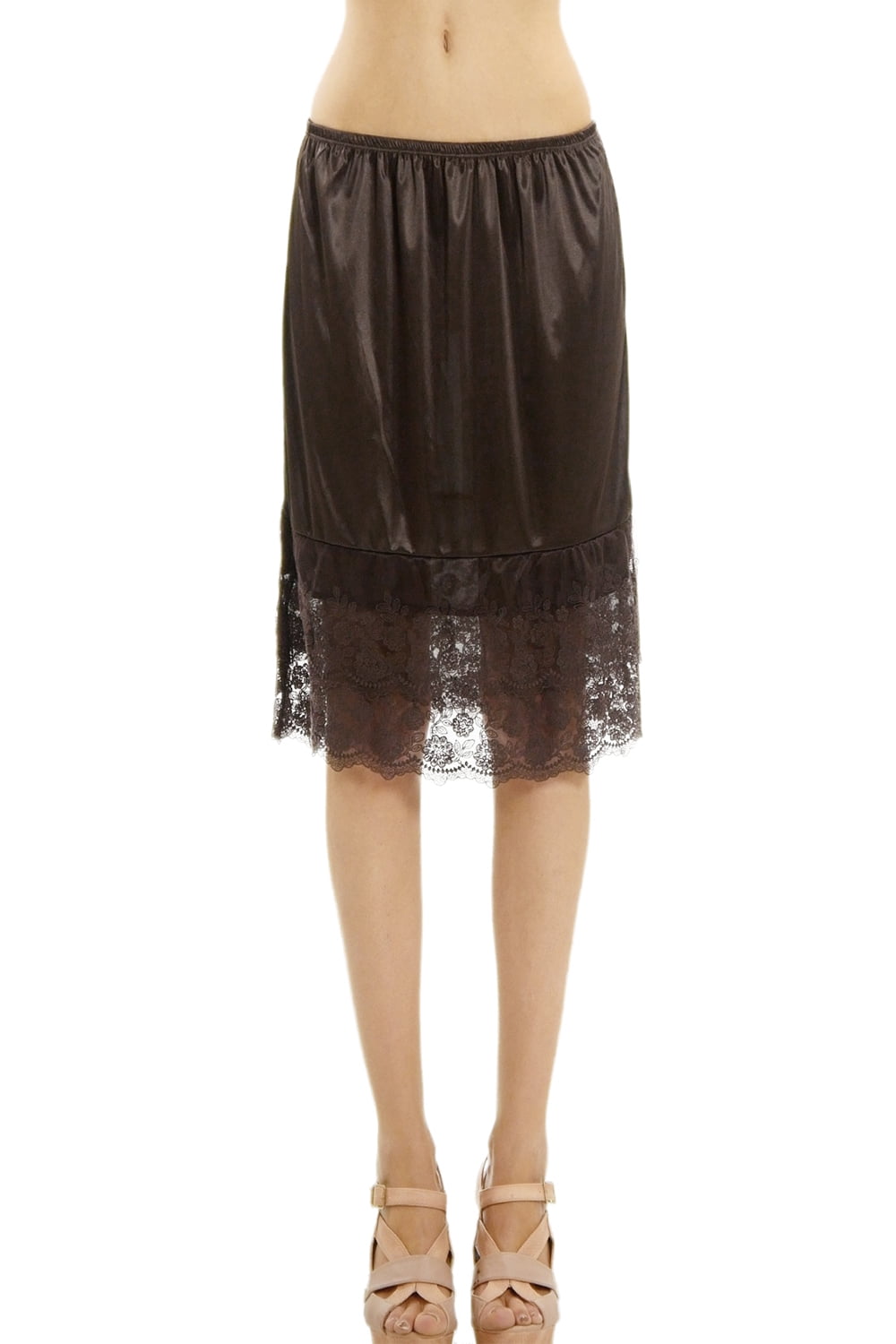 Women's Double Layered Satin Skirt Extender / Half Slip Lingerie