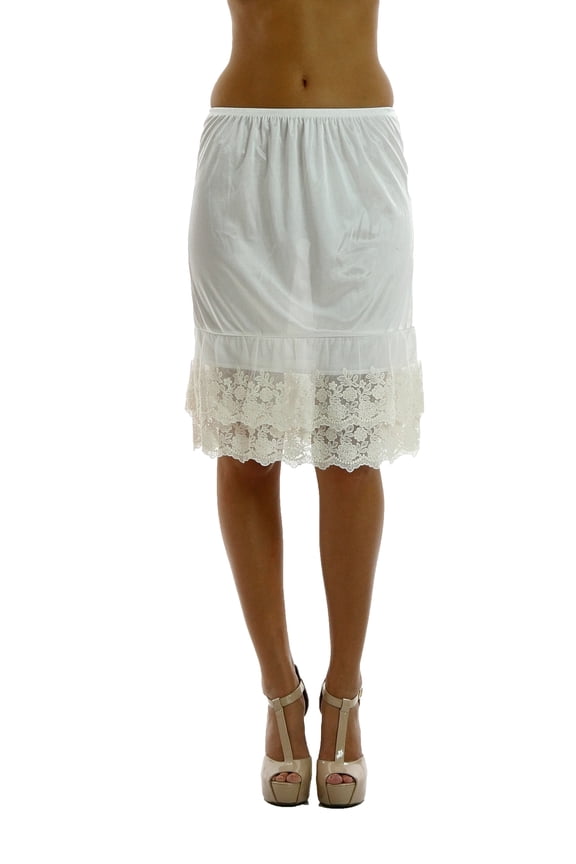 Women's Double Layered Satin Skirt Extender / Half Slip Lingerie