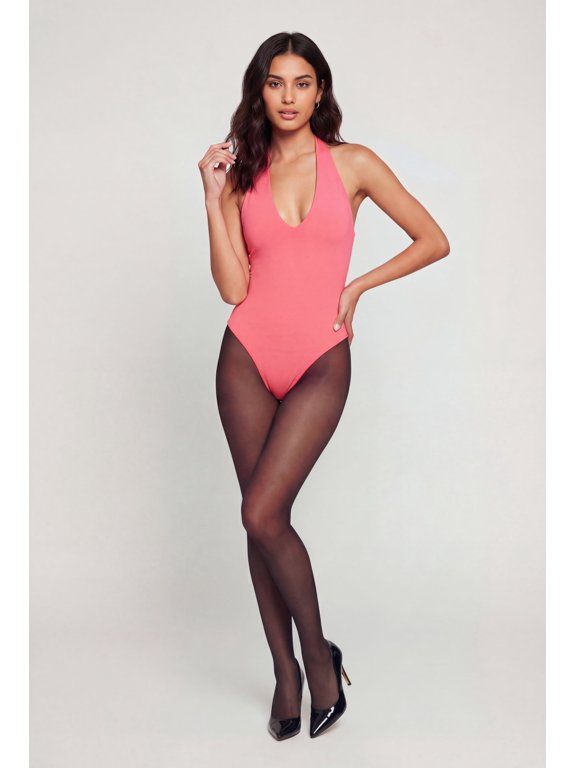 Women's Double Layered Soft Knit Halter Bodysuit