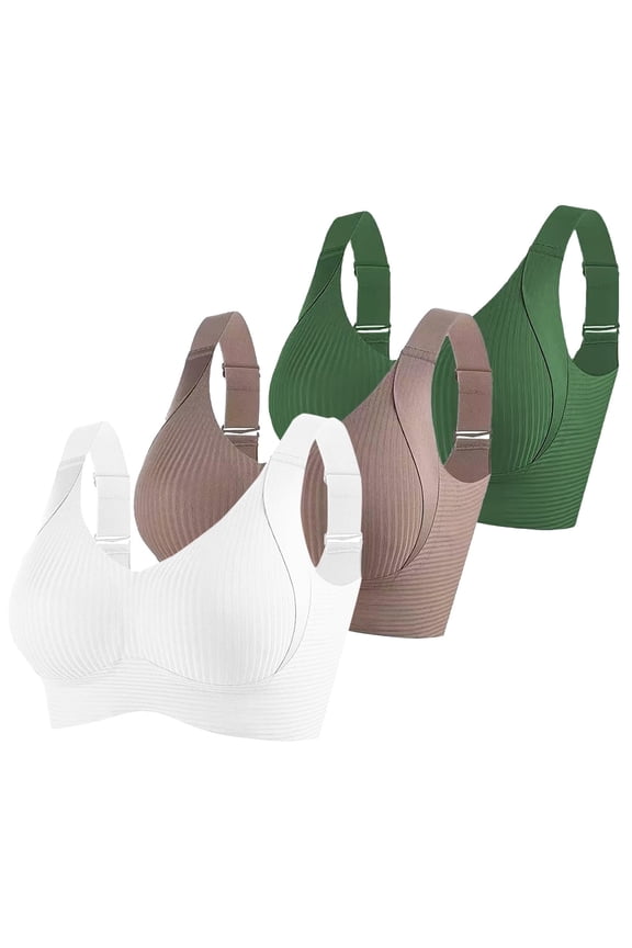 Women's Double Lined Bralettes New Women Fashion Sports Bra Underwear Bra Everyday Underwear Green M-5Xl