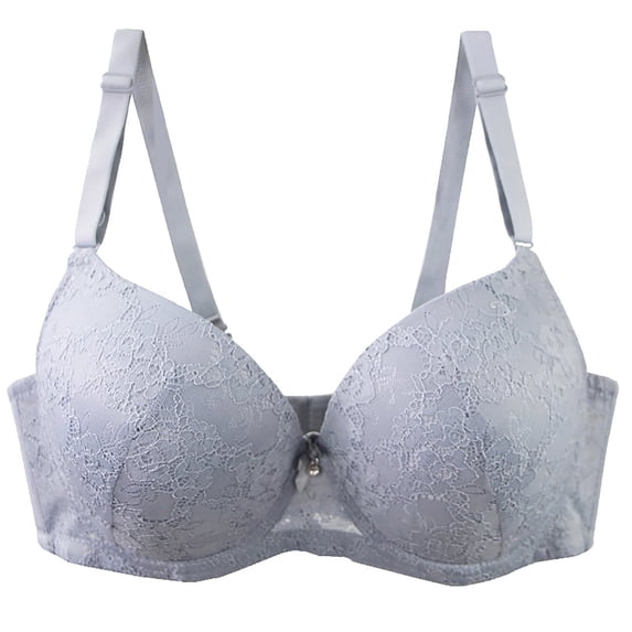Women's Double Lined Bralettes New Women's Large Size Comfortable Breathable Bra Underwear No Rims Blue 3Xl