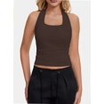 thumbnail image 1 of Women's Double Lined Halter Tank Tops Backless Going Out Tops Casual, 1 of 7
