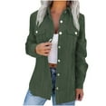 thumbnail image 1 of Women's Double Pocket Button Up Long Sleeved Turndown Collar Fashionable Top, 1 of 6