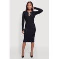 thumbnail image 1 of Women's Double Rhinestone Bow Keyhole Midi Dress, 1 of 3