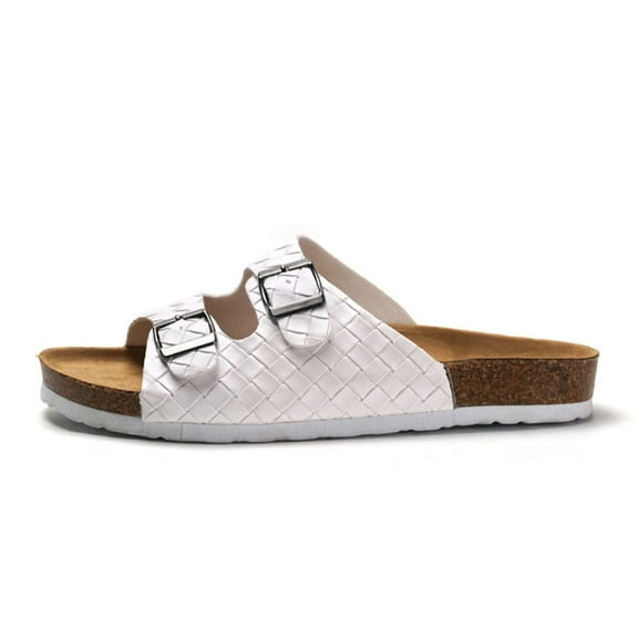 Women's Double Strap Slide Sandals EVA Sole Flat Casual Comfort Shoes shikongkuajing