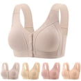 thumbnail image 1 of Women's Double Support Wireless Bra, Lace Without Rims Comfortable And Breathable Gathered Thin Underwear Daily Bra Gray 44, 1 of 8