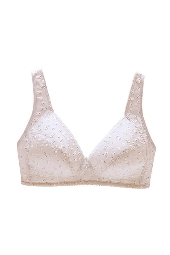 Women's Double Support Wireless Lace Bra with Stay in Place Straps Full-Coverage Women Bras