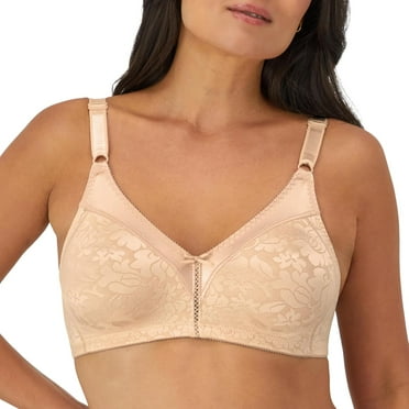 Women's Double Support Wireless, Lace Bra with Stay-in-Place Straps, Full-Coverage